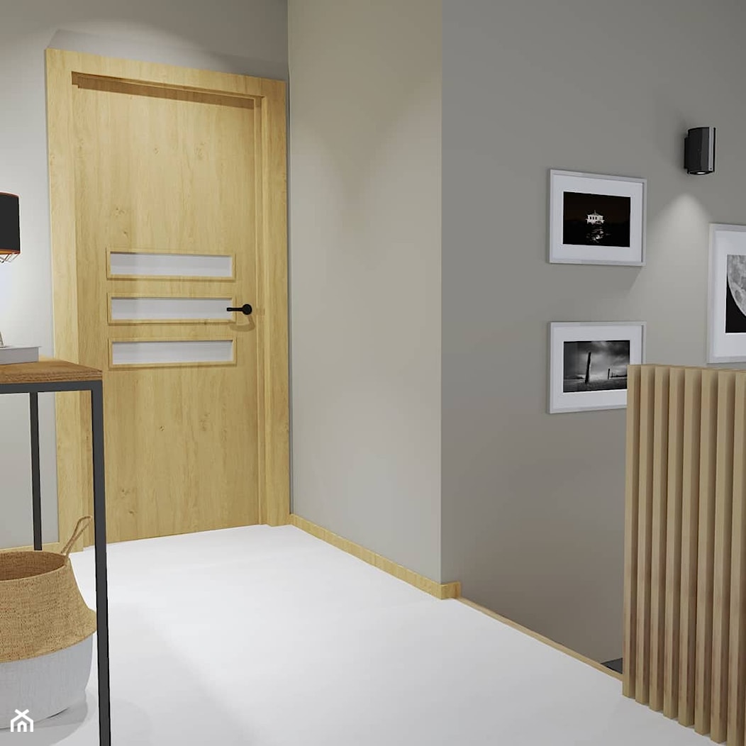 Drewniany korytarz na piętrze - zdjęcie od Projektowanie Wnętrz Bogusława Wawrzyniak - Homebook