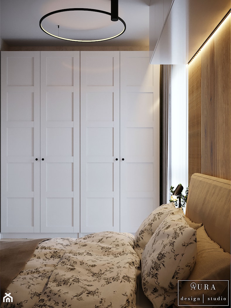 Sypialnia w jasnej tonacji - zdjęcie od Aura Design Studio - Homebook
