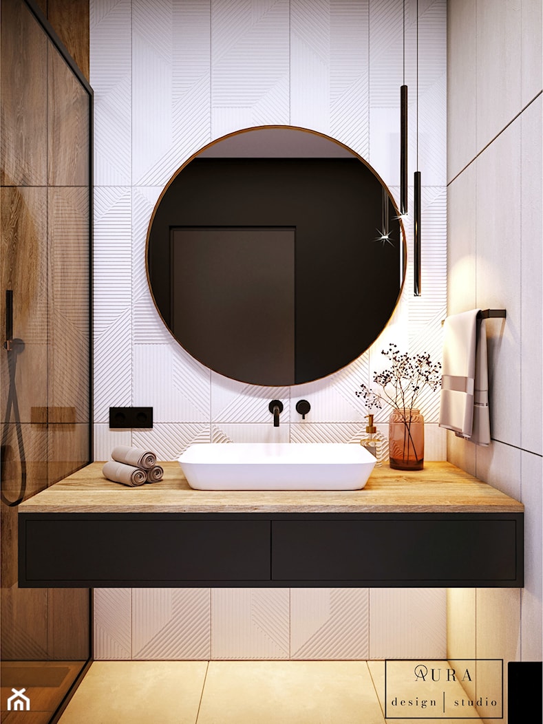 Prosta łazienka w jasnych barwach - zdjęcie od Aura Design Studio - Homebook