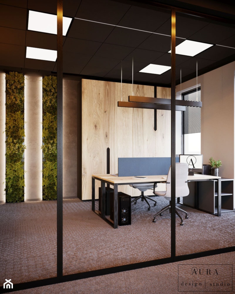 Biuro zaprojektowane w zgodzie z naturą - zdjęcie od Aura Design Studio - Homebook
