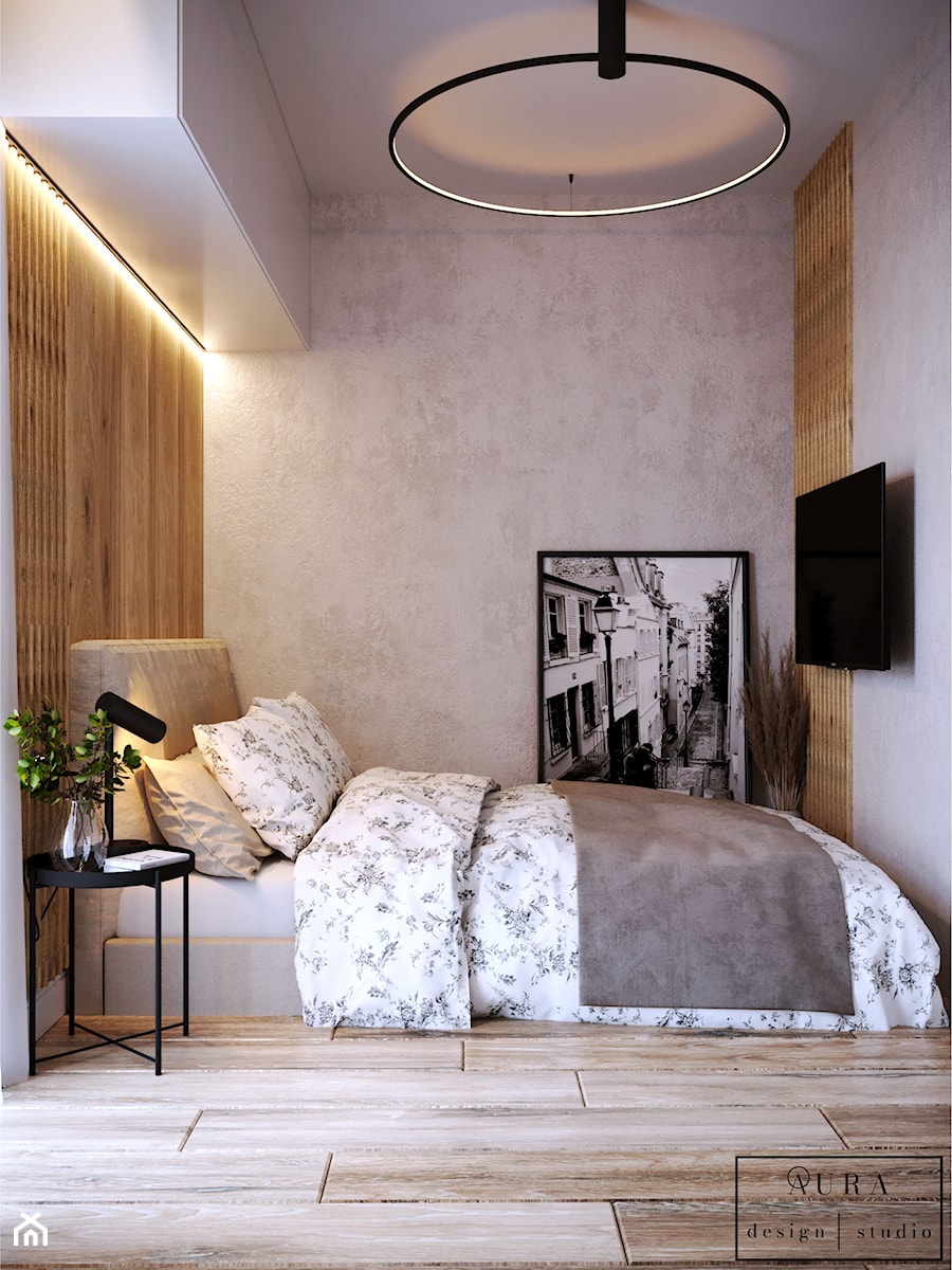 Sypialnia w jasnej tonacji - zdjęcie od Aura Design Studio
