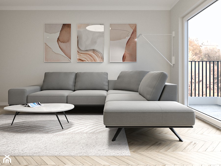 Apartament w Bielsku-Białej - Salon, styl minimalistyczny - zdjęcie od ABRYS projekty wnętrz