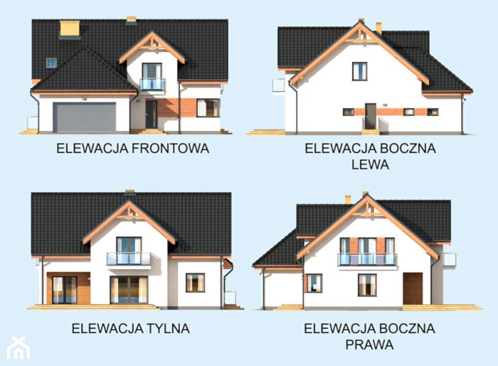 COLUMBIA dom mieszkalny z poddaszem, podpiwniczeniem, podwójnym garażem - zdjęcie od PRO ARTE Arkadiusz Woch, Krzysztof Biodrowicz - Homebook