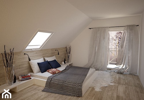 Sypialnia na piętrze w projekcie LAMIA 2 - zdjęcie od PRO ARTE Arkadiusz Woch, Krzysztof Biodrowicz