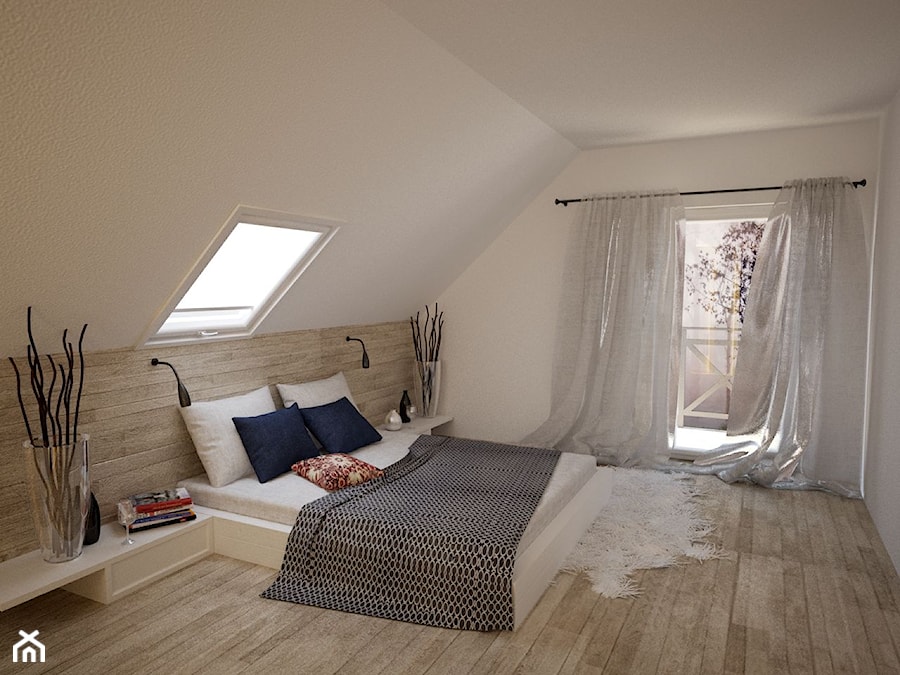 Sypialnia na piętrze w projekcie LAMIA 2 - zdjęcie od PRO ARTE Arkadiusz Woch, Krzysztof Biodrowicz
