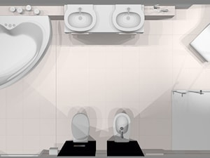 Przestrzenna nowoczesna łazienka: rzut poziomy - zdjęcie od domolka.pl