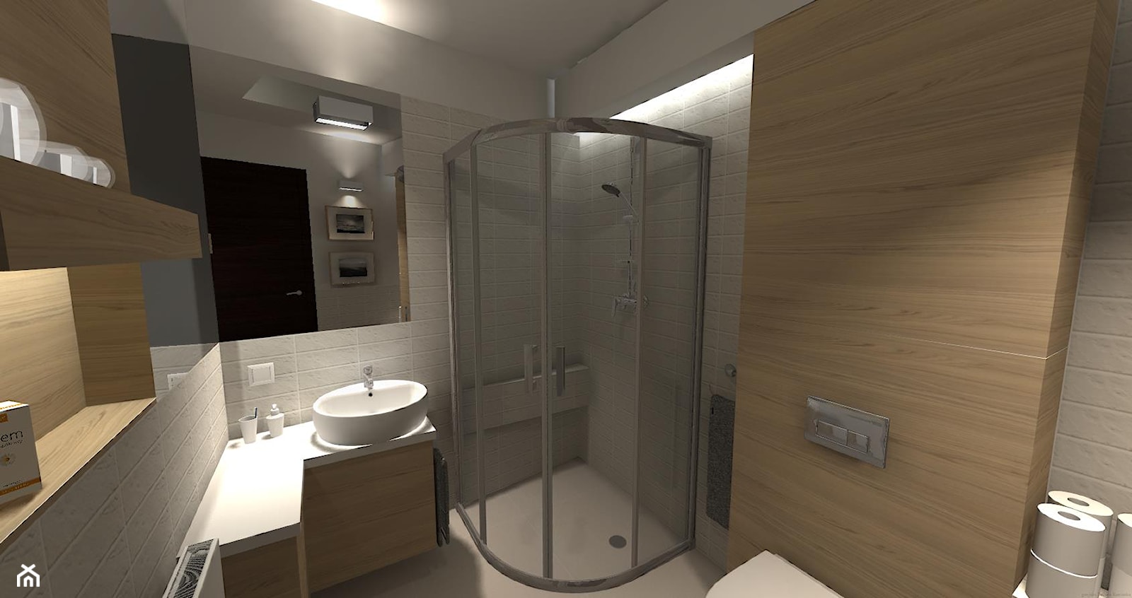 kabina prysznicowa i umywalka - zdjęcie od domolka.pl - Homebook