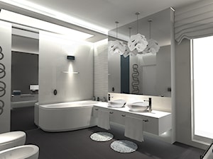 duża łazienka z naturalnym oświetleniem