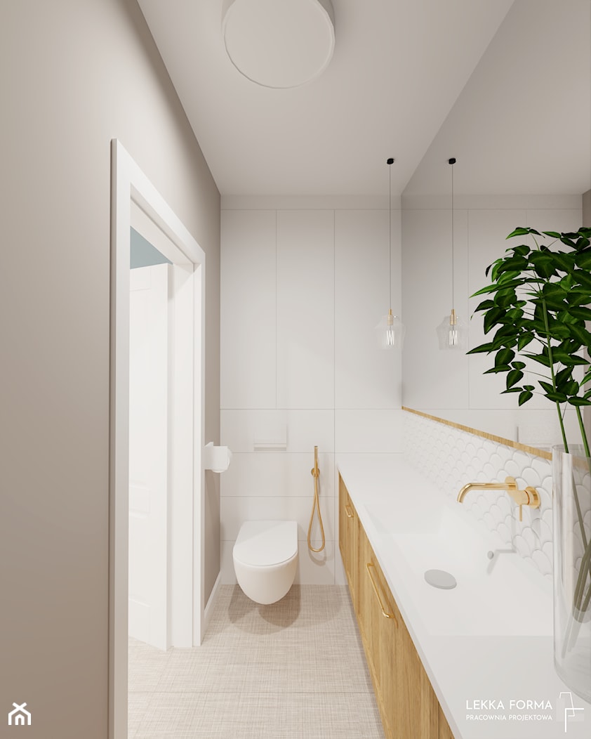 Toaleta z mozaiką rybią łuską - zdjęcie od Lekka Forma - pracownia projektowa - Homebook