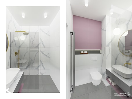 Aranżacje wnętrz - Łazienka: Kobieca łazienka z różem - Lekka Forma - pracownia projektowa. Przeglądaj, dodawaj i zapisuj najlepsze zdjęcia, pomysły i inspiracje designerskie. W bazie mamy już prawie milion fotografii!