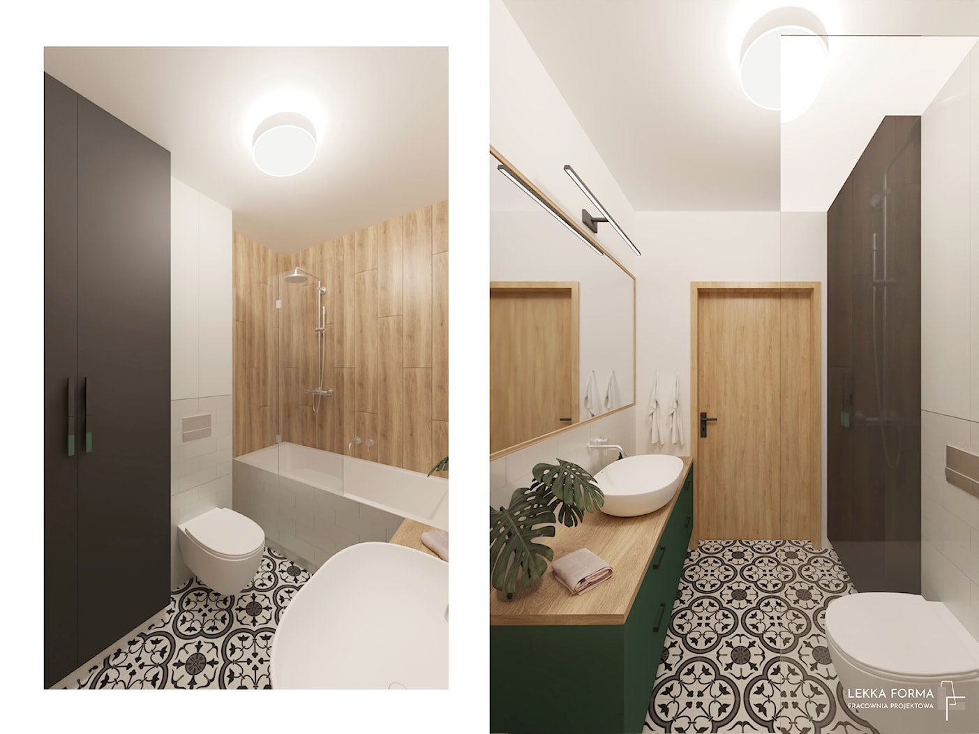 Przestronna łazienka - zdjęcie od Lekka Forma - pracownia projektowa - Homebook