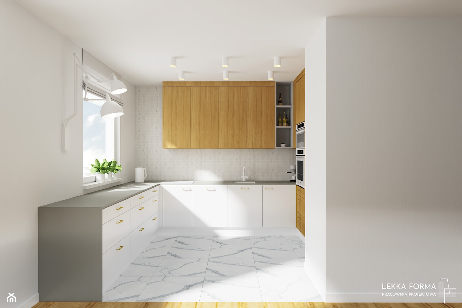 Marmur w kuchni - zdjęcie od Lekka Forma - pracownia projektowa - Homebook