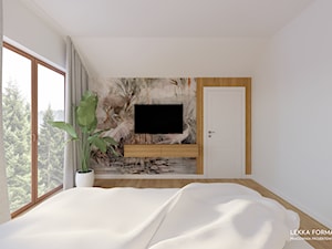 Sypialnia z zielonym łóżkiem - zdjęcie od Lekka Forma - pracownia projektowa