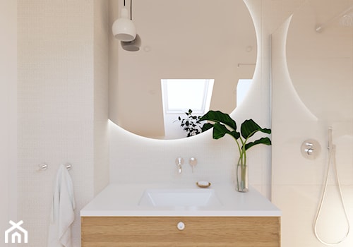 Beżowa przytulna łazienka - zdjęcie od Lekka Forma - pracownia projektowa