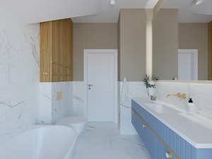 Elegancka łazienka z marmurem - zdjęcie od Lekka Forma - pracownia projektowa