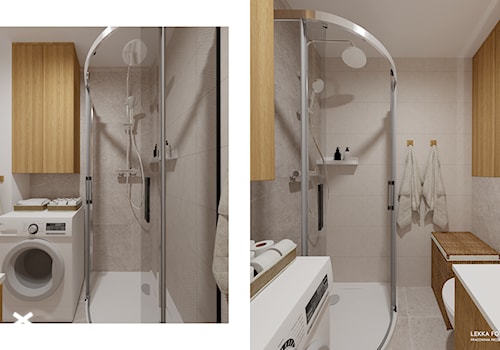 prysznic w małej łazience - zdjęcie od Lekka Forma - pracownia projektowa