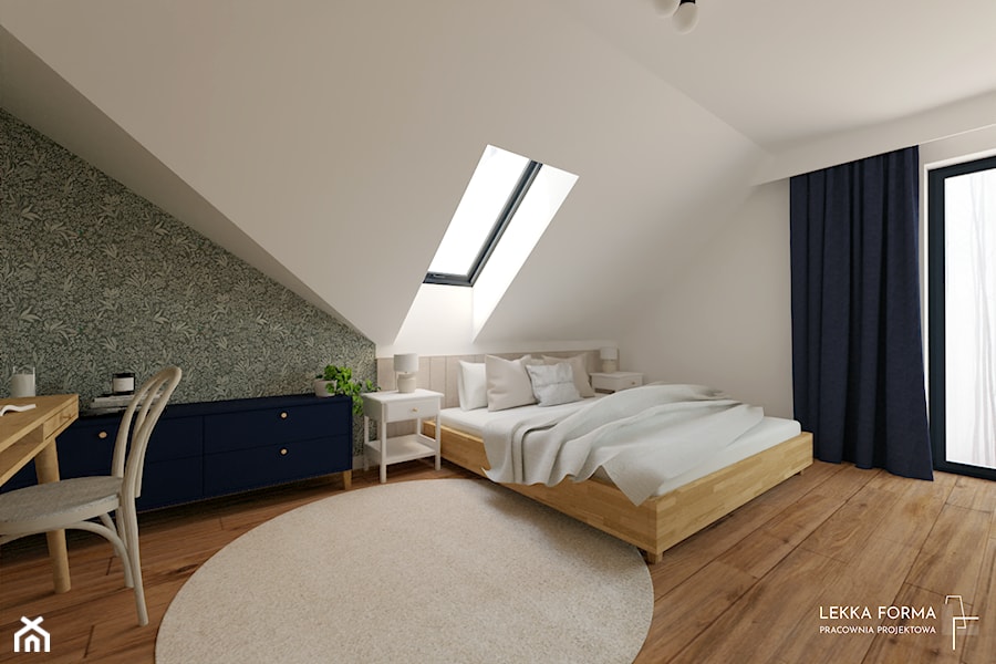 Skosy w sypialni - zdjęcie od Lekka Forma - pracownia projektowa