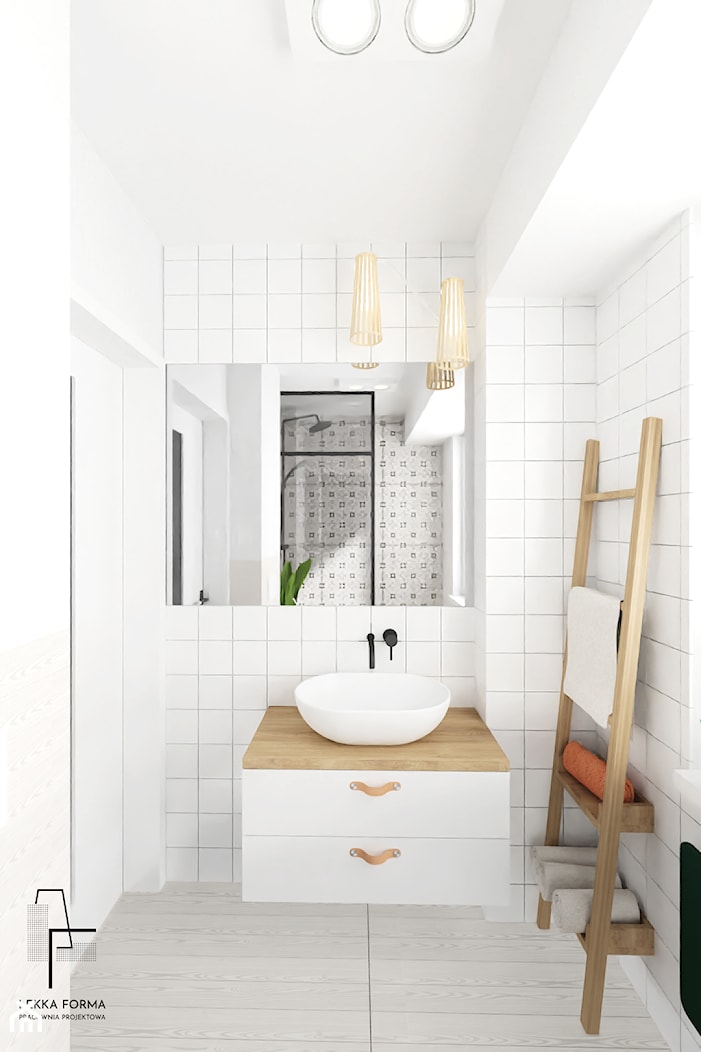 Jasna, biała łazienka - zdjęcie od Lekka Forma - pracownia projektowa - Homebook