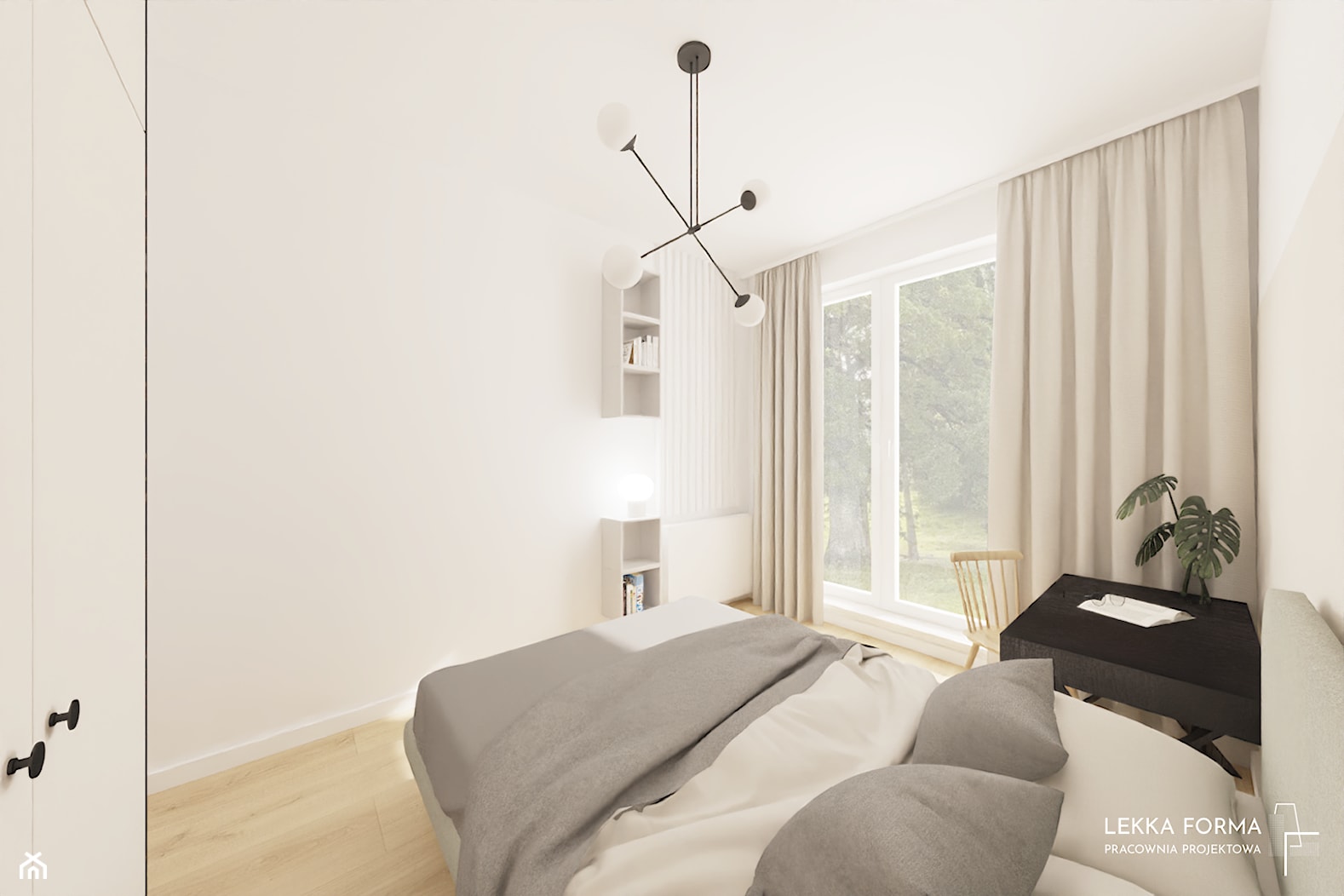 Jasna sypialnia - zdjęcie od Lekka Forma - pracownia projektowa - Homebook