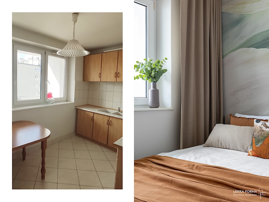 Sypialnia w kuchni - zdjęcie od Lekka Forma - pracownia projektowa