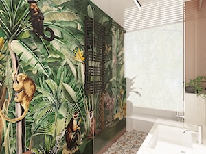 Tapeta jungla w łazience, mocny akcent - zdjęcie od Lekka Forma - pracownia projektowa