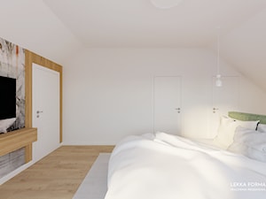 Sypialnia z zielonym łóżkiem - zdjęcie od Lekka Forma - pracownia projektowa
