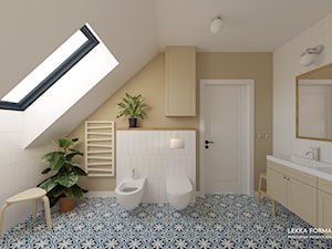Niebiesko-biała łazienka - zdjęcie od Lekka Forma - pracownia projektowa
