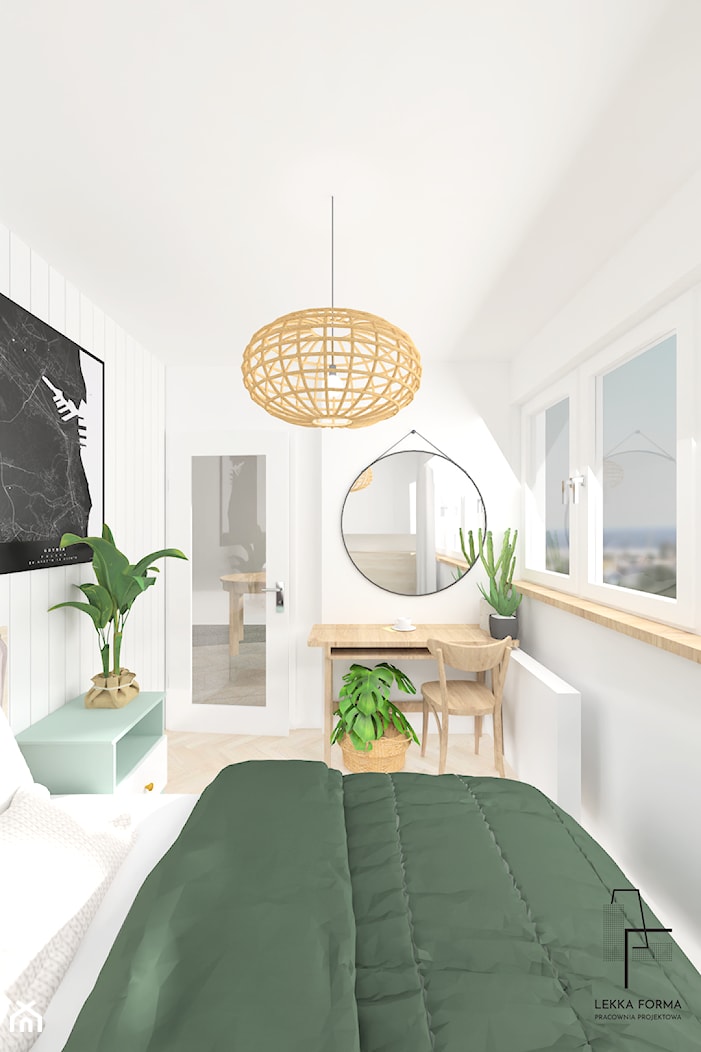Mała i wąska sypialnia - zdjęcie od Lekka Forma - pracownia projektowa - Homebook