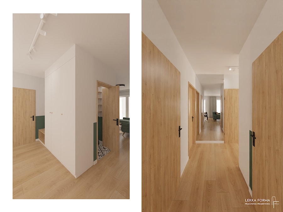 Duże lustro w korytarzu - zdjęcie od Lekka Forma - pracownia projektowa