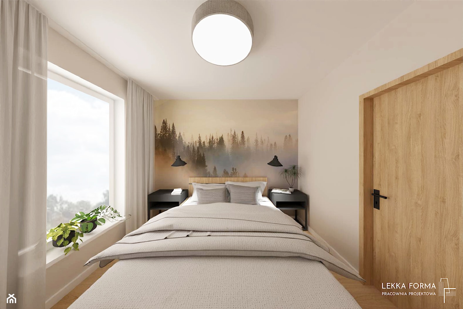 Przytulna sypialnia - zdjęcie od Lekka Forma - pracownia projektowa - Homebook