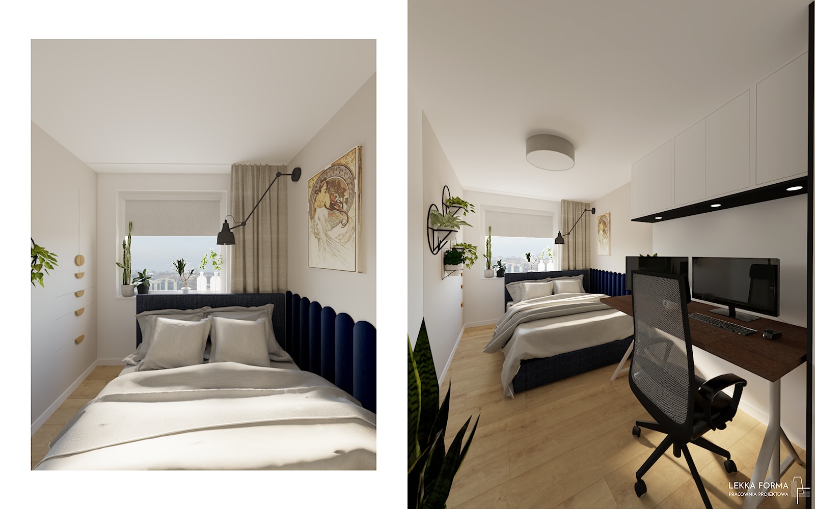 Mała sypialnia w starym budownictwie - zdjęcie od Lekka Forma - pracownia projektowa - Homebook