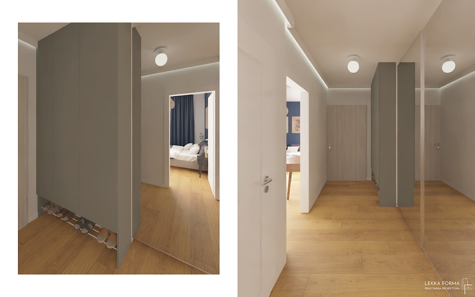 Duża szafka w korytarzu - zdjęcie od Lekka Forma - pracownia projektowa - Homebook