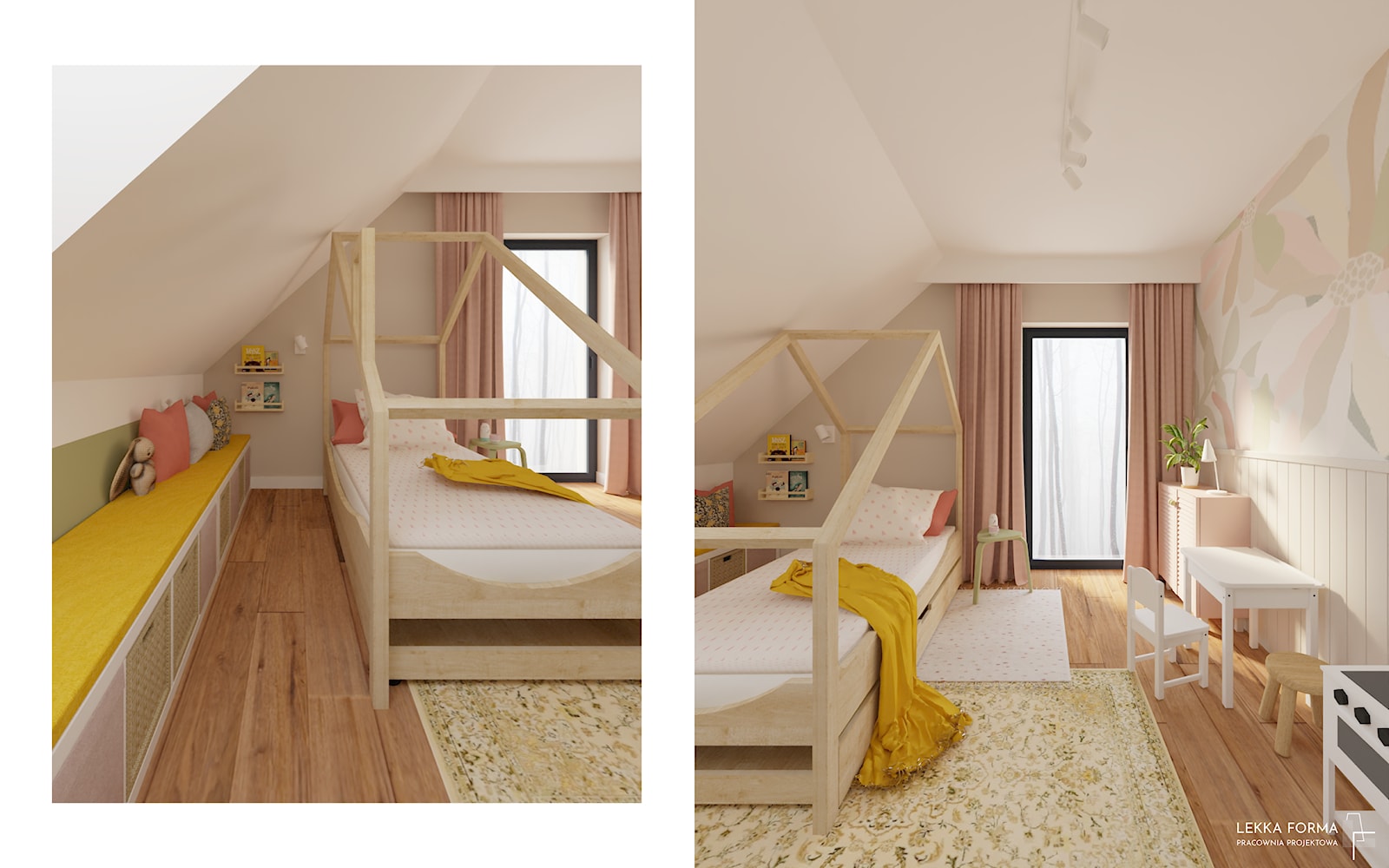 Różowy pokój dziewczynki - zdjęcie od Lekka Forma - pracownia projektowa - Homebook