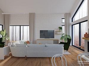 Wysoki sufit w salonie - zdjęcie od Lekka Forma - pracownia projektowa