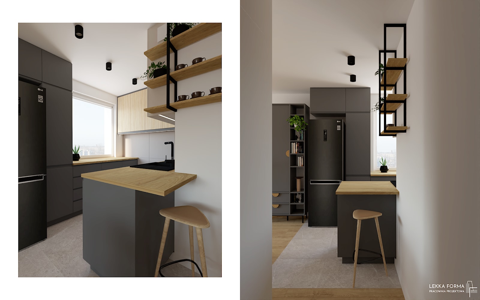 wejście do kuchni - zdjęcie od Lekka Forma - pracownia projektowa - Homebook