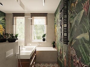 Łazienka z oknem idealna dla roślin - zdjęcie od Lekka Forma - pracownia projektowa