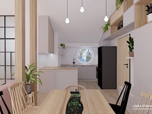 Mała kuchnia w salonie - zdjęcie od Lekka Forma - pracownia projektowa