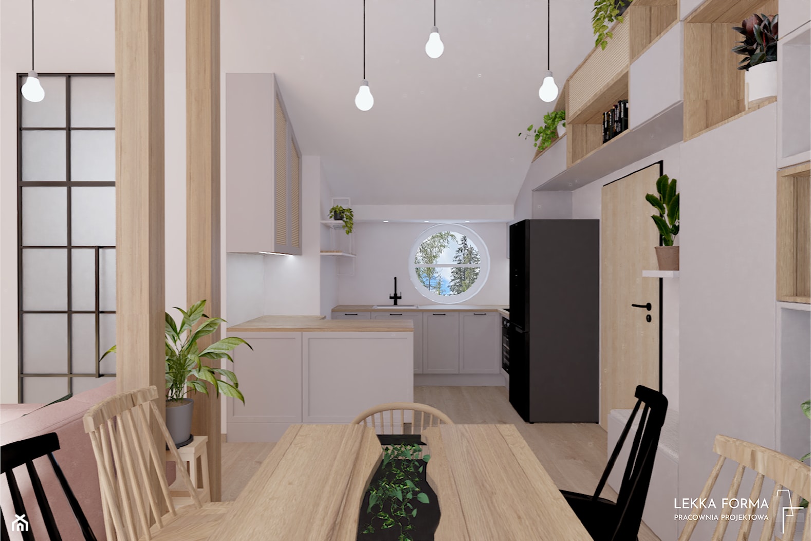Mała kuchnia w salonie - zdjęcie od Lekka Forma - pracownia projektowa - Homebook