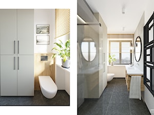 Łazienka z betonowymi płytkami - zdjęcie od Lekka Forma - pracownia projektowa