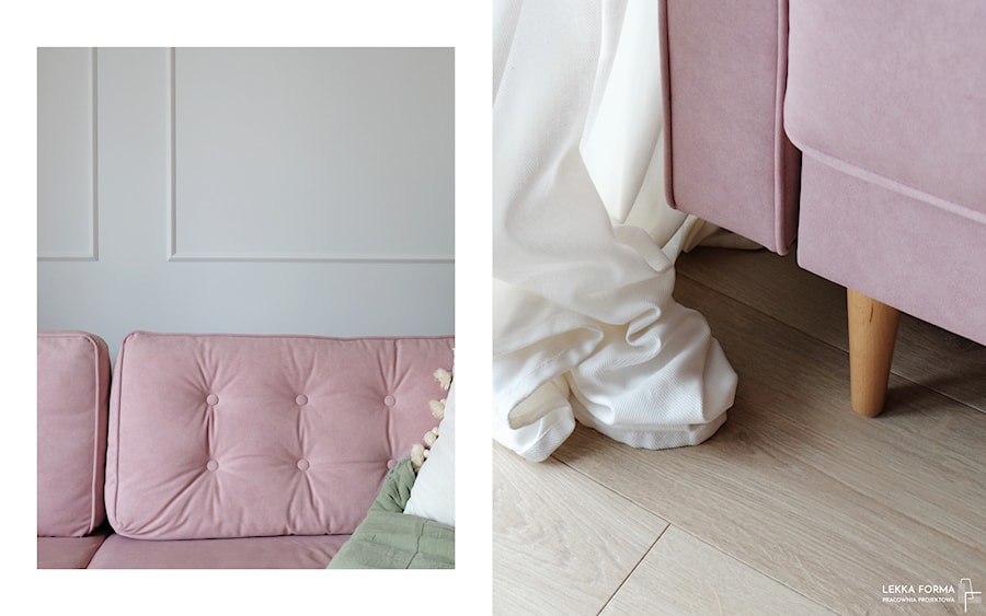 Różowa kanapa - zdjęcie od Lekka Forma - pracownia projektowa