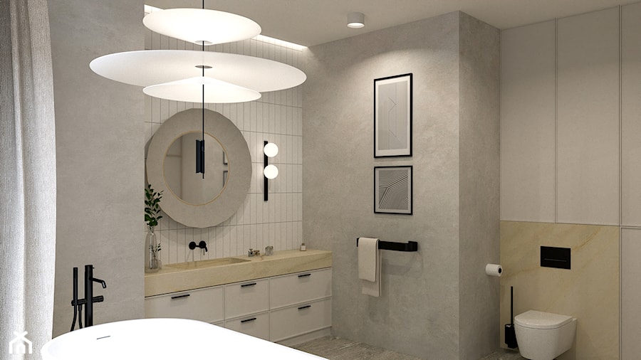 Przestronna łazienka z wanną wolnostojącą - zdjęcie od Aleksandra Oszczak Architekt Wnętrz