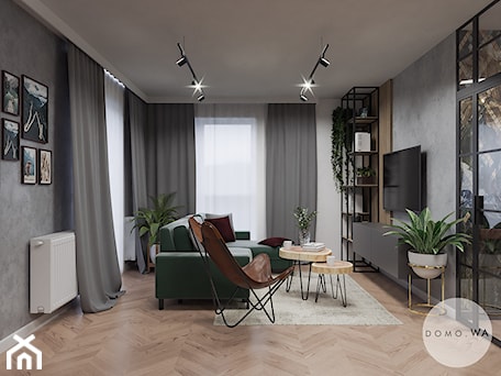 Aranżacje wnętrz - Salon: Industrialne mieszkanie Wrocław - Salon, styl industrialny - Domo.WA Pracownia Architektury Wnętrz. Przeglądaj, dodawaj i zapisuj najlepsze zdjęcia, pomysły i inspiracje designerskie. W bazie mamy już prawie milion fotografii!