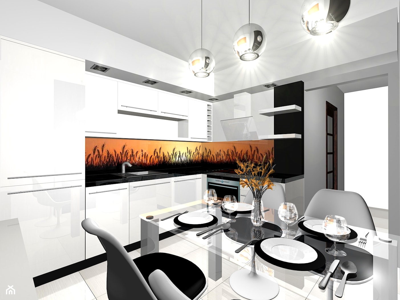 Projekt kuchni i łazienki w mieszkaniu w Warszawie - Kuchnia, styl nowoczesny - zdjęcie od Blanka4design - Homebook