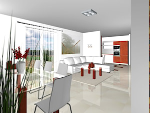 Projekt wnętrz domu jednorodzinnego pod Warszawą - Salon, styl minimalistyczny - zdjęcie od Blanka4design
