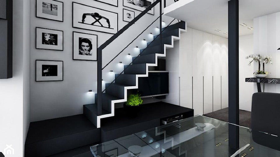 28 m2 - Średni biały hol / przedpokój, styl nowoczesny - zdjęcie od m o d e s i magdalena wasiak