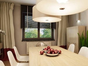 Beżowa elegancja - Średni beżowy salon z jadalnią, styl nowoczesny - zdjęcie od m o d e s i magdalena wasiak