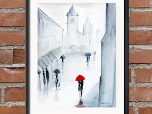 deszczowa ulica - obraz do sypialni, abstrakcja do salonu - zdjęcie od minimalart-grafika-obrazy.pl