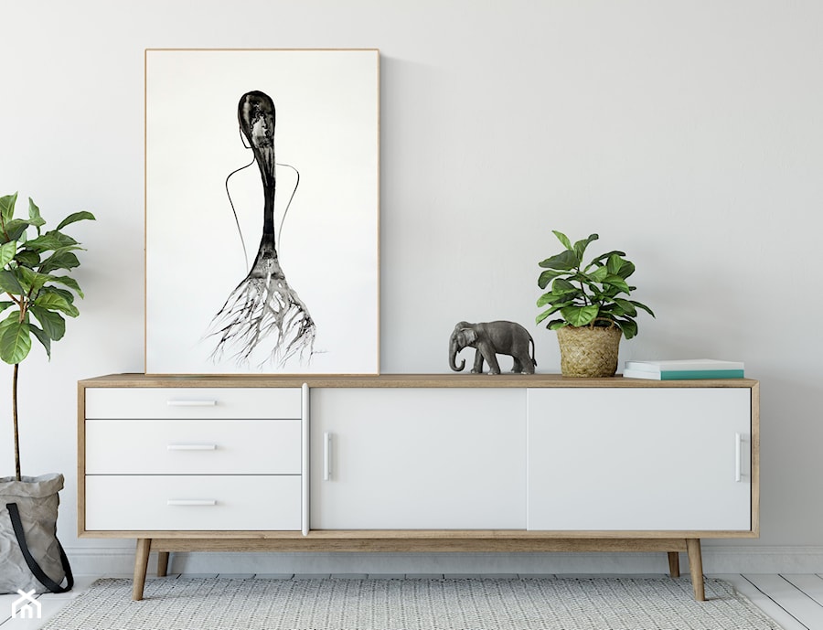 MiniMalArt nowoczesne grafiki z motywem roślinnym, plakat roślinny, abstrakcja kobieta czarno-biała, elegancki minimalizm, obrazy do salonu sypialni, gabinetu i przedpokoju - zdjęcie od minimalart-grafika-obrazy.pl