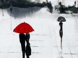deszczowa ulica - obraz do sypialni, abstrakcja do salonu - zdjęcie od minimalart-grafika-obrazy.pl