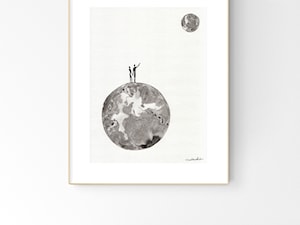 MiniMalArt  abstrakcja księżyc, plakat motywacyjny, obraz do salonu